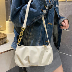 Chain Shoulder Bag PU Leather Handbag Casual Streetwear Summer Bag