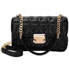 Rhombic Leather Crossbody Bag Chain Small Messenger Bag