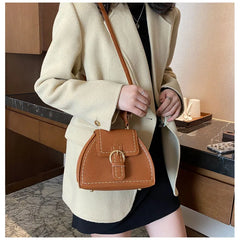 Women's Metal Buckle Small Square Bag Retro Street One Shoulder Diagonal Handbag
