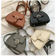 Women's Metal Buckle Small Square Bag Retro Street One Shoulder Diagonal Handbag