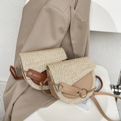 Women?s Bag PU Leather Woven Patchwork Shoulder Crossbody Messenger Saddle Bags