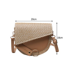 Women?s Bag PU Leather Woven Patchwork Shoulder Crossbody Messenger Saddle Bags