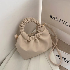 Women's Bag PU Wrinkled Crossbody Female Bag Messenger Shoulder Handbag