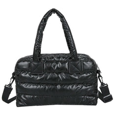 Quilted Cotton Padded Messenger Bag Women Large Capacity Zip Top-handle