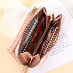 Women's Soft Leather Wallets Cell Phone Purse Messenger Bag