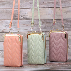 Women's Soft Leather Wallets Cell Phone Purse Messenger Bag