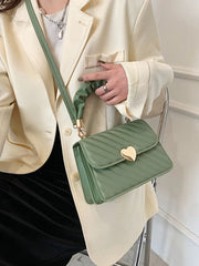 Ruched Pu Leather Shoulder Crossbody Bag for Women Flap Handbag