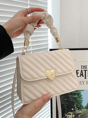 Ruched Pu Leather Shoulder Crossbody Bag for Women Flap Handbag
