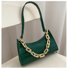 Women's Crocodile Pattern Chain Bag for Travel