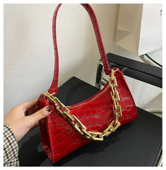 Women's Crocodile Pattern Chain Bag for Travel