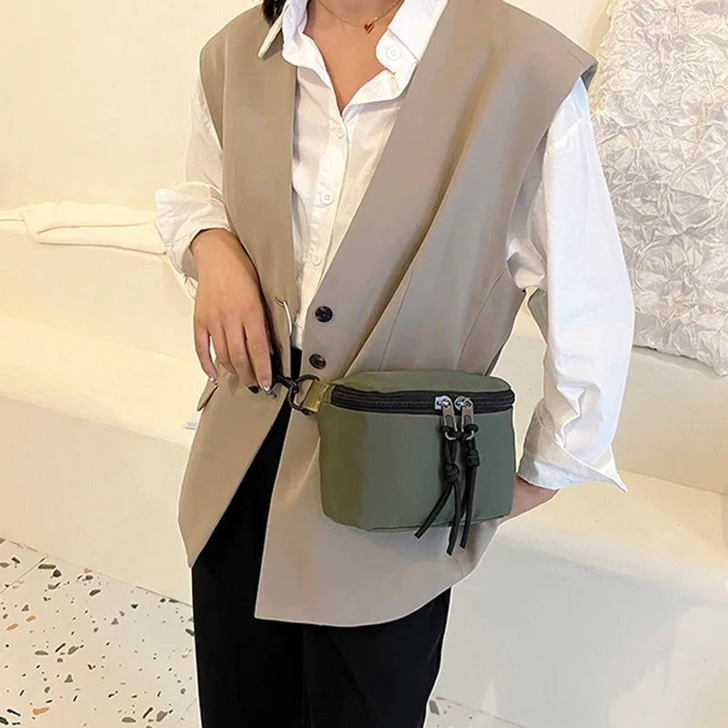 Women's Nylon Band Fanny Pack Shoulder Crossbody Chest Bag
