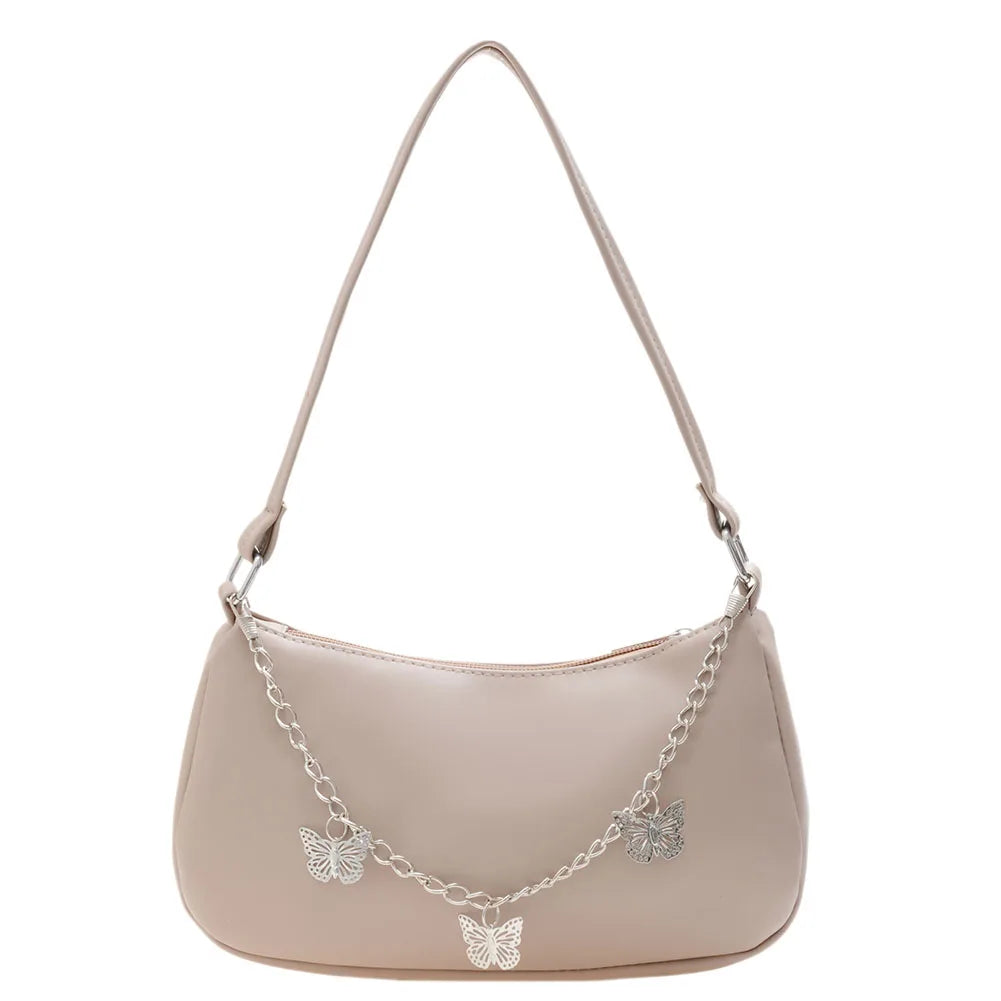 Women's Butterfly Chain Shoulder Bag Purses Casual PU Leather Hobo Bags