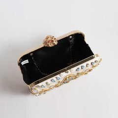 Diamond Beaded Clutch Purse Evening Bag for Women Wedding Party