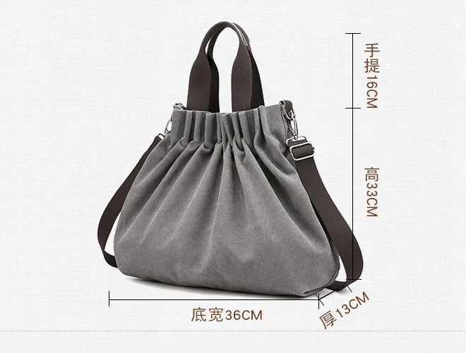 Women's Canvas Hobo Handbag Large Capacity Shoulder Bag