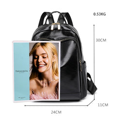 Women's PU Leather Backpack Waterproof School Bag