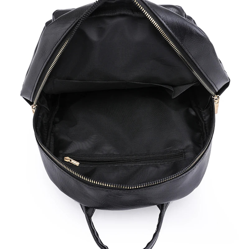 Women's PU Leather Backpack Waterproof School Bag