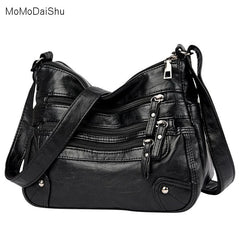 High Soft Leather Shoulder Bags Multi-Layer Classic Crossbody Handbag