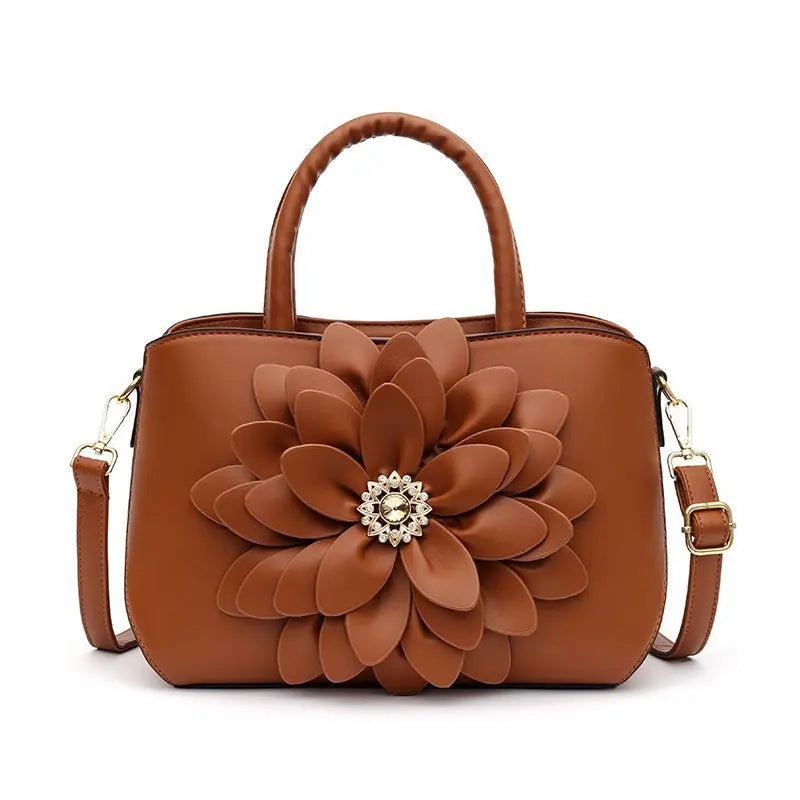 Women's Leather Handbags Flowers Tote Bag Shoulder Bags for Women