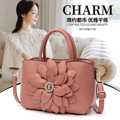 Women's Leather Handbags Flowers Tote Bag Shoulder Bags for Women