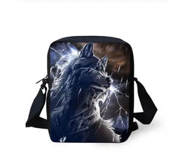 Wolf Prints Messenger Bag Girls Cross Body Mini Flaps Purse