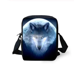 Wolf Prints Messenger Bag Girls Cross Body Mini Flaps Purse