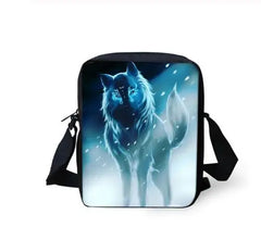 Wolf Prints Messenger Bag Girls Cross Body Mini Flaps Purse