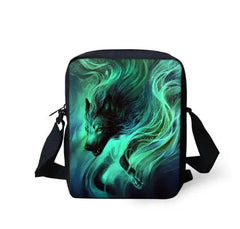 Wolf Prints Messenger Bag Girls Cross Body Mini Flaps Purse