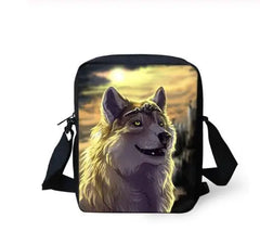 Wolf Prints Messenger Bag Girls Cross Body Mini Flaps Purse