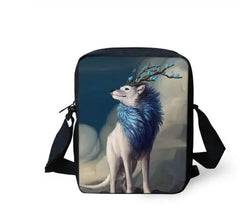 Wolf Prints Messenger Bag Girls Cross Body Mini Flaps Purse