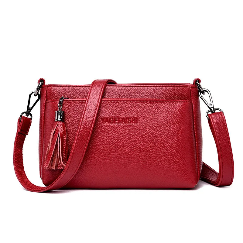 Women's Messenger Bags Crossbody Tassel Small Bags Female Leather Handbags