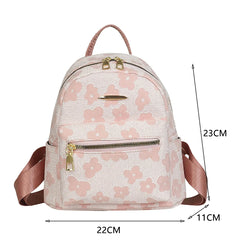 Flower Print Mini Backpack Canvas School Bag for Girls