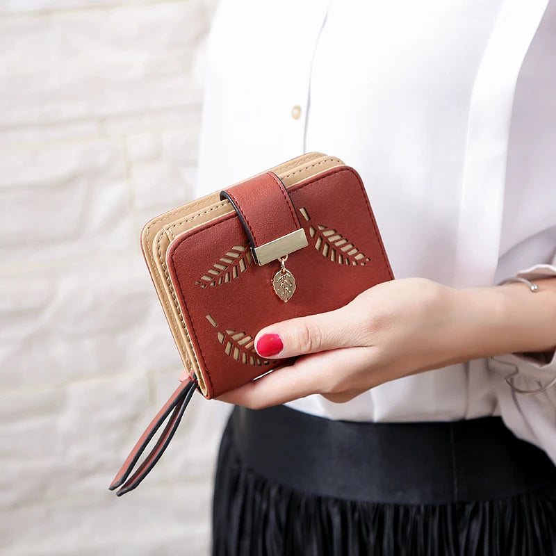 Short Zipper Wallet Women Leather Small Wallets Clutch Bag