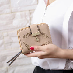 Short Zipper Wallet Women Leather Small Wallets Clutch Bag