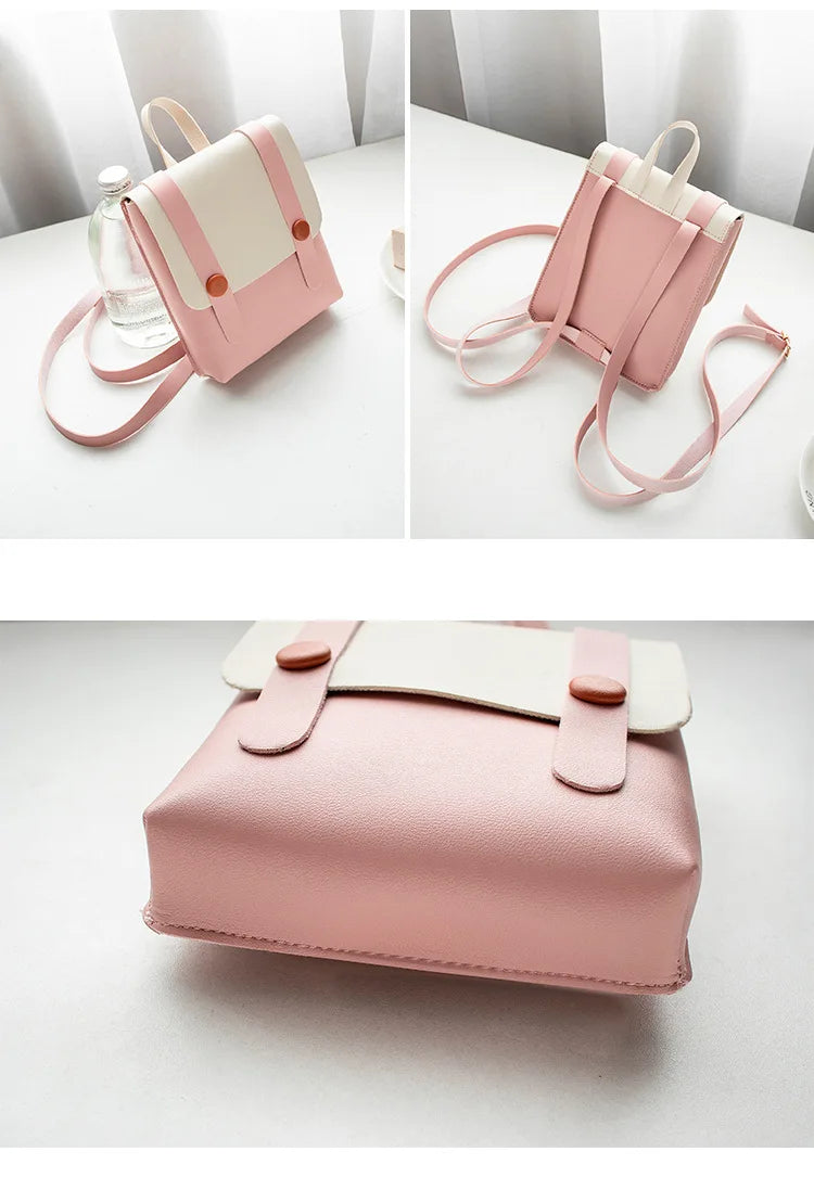 Women's Small Square Messenger Bag PU Cover Lady Mini Shoulder Bag