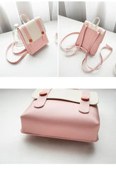 Women's Small Square Messenger Bag PU Cover Lady Mini Shoulder Bag