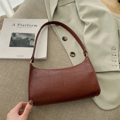 Retro PU Leather Handbags Solid Casual Shopping Bag Women Hobos Clutch Purse