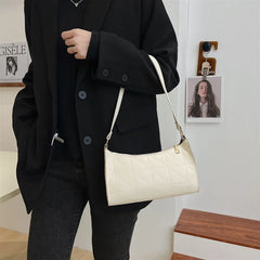 Retro PU Leather Handbags Solid Casual Shopping Bag Women Hobos Clutch Purse