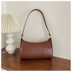 Retro PU Leather Handbags Solid Casual Shopping Bag Women Hobos Clutch Purse