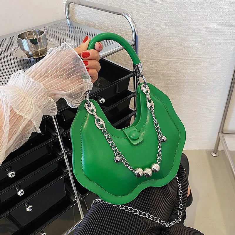 Women's Chain Shoulder Bag High PU Leather Crossbody Bags
