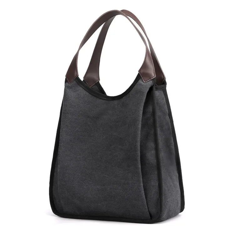 Women's Canvas Shoulder Bag Top-Handle Purse Leisure Handbag Tote