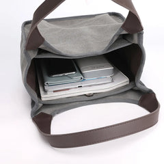 Women's Canvas Shoulder Bag Top-Handle Purse Leisure Handbag Tote