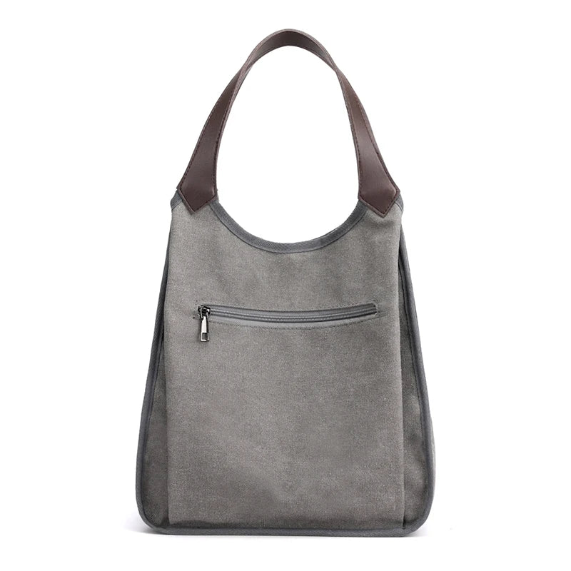 Women's Canvas Shoulder Bag Top-Handle Purse Leisure Handbag Tote