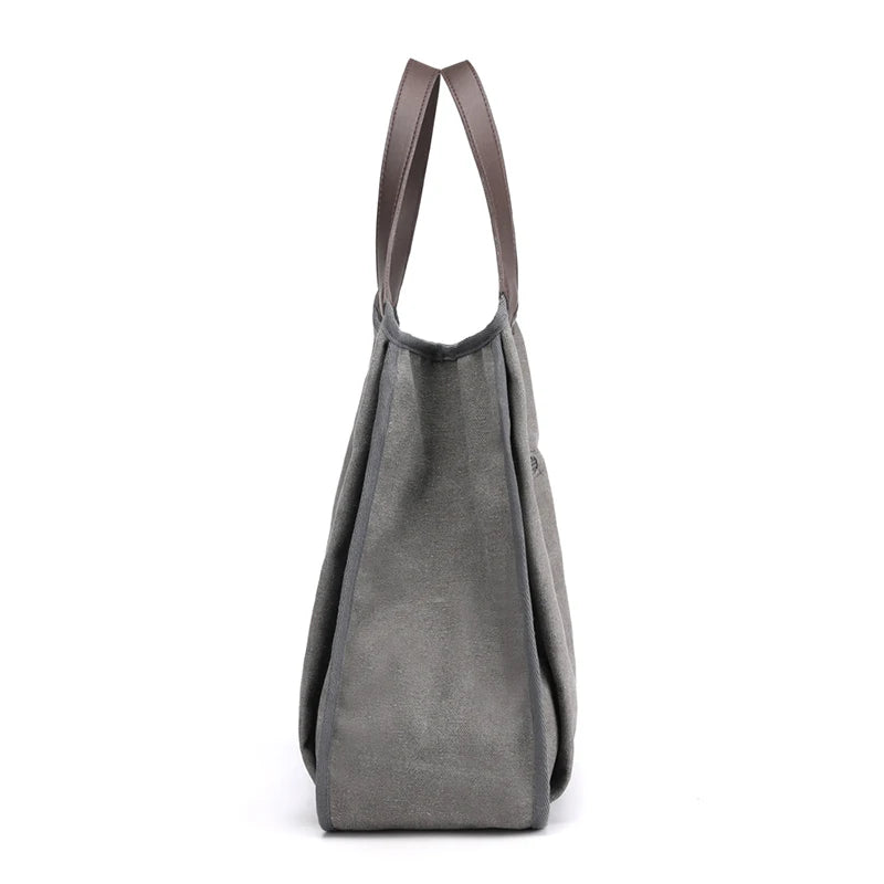 Women's Canvas Shoulder Bag Top-Handle Purse Leisure Handbag Tote
