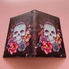 Women's Skull Passport Cover Travel Passport Holder Case