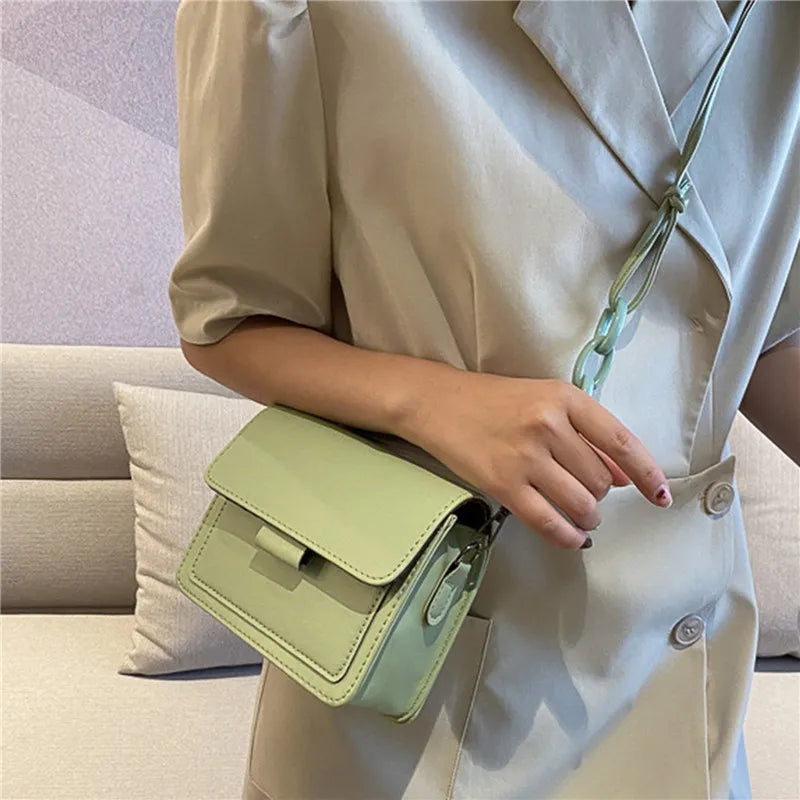 Women's Small Crossbody Bag Lightweight PU Leather Messenger Bag Flap Handbag