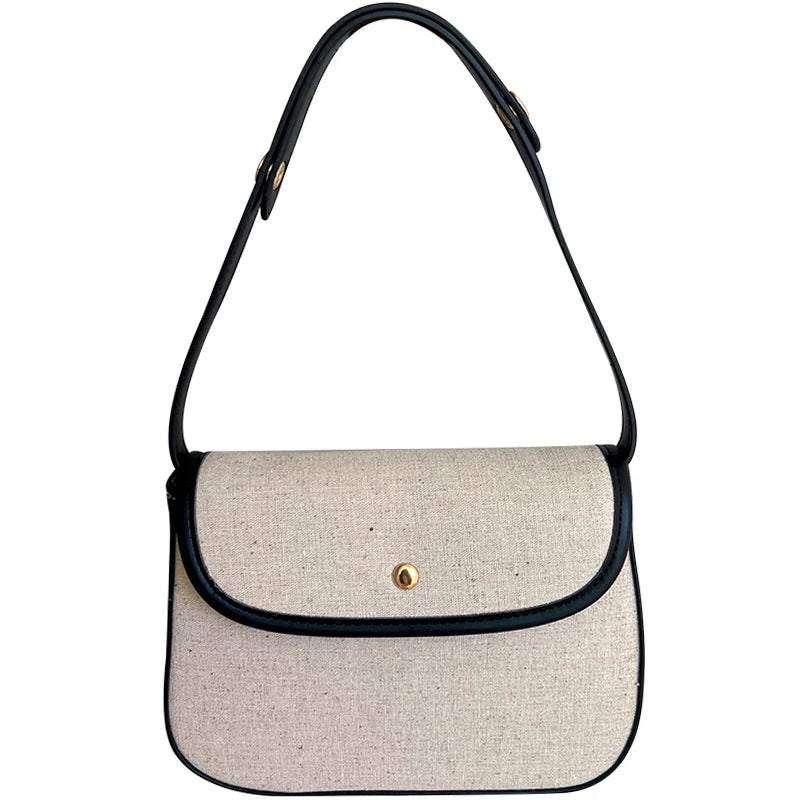 Canvas Small Square Shoulder Bag for Women