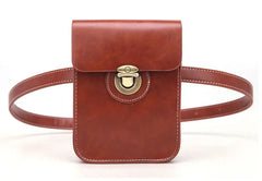 Women's Small Waist Bag Fanny Pack High PU Leather Belt Cell Phone Case