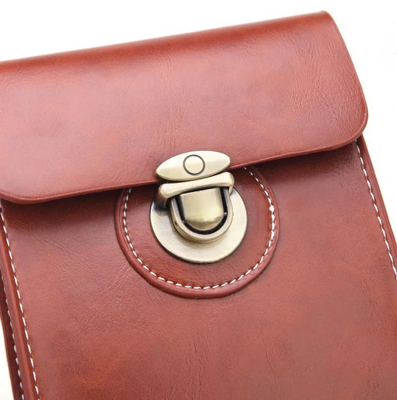 Women's Small Waist Bag Fanny Pack High PU Leather Belt Cell Phone Case