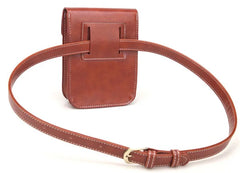 Women's Small Waist Bag Fanny Pack High PU Leather Belt Cell Phone Case