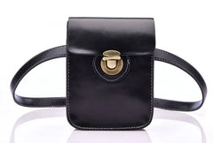 Women's Small Waist Bag Fanny Pack High PU Leather Belt Cell Phone Case